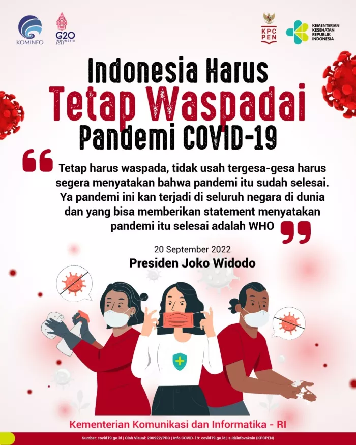 Indonesia Harus Tetap Waspadai Pandemi COVID-19