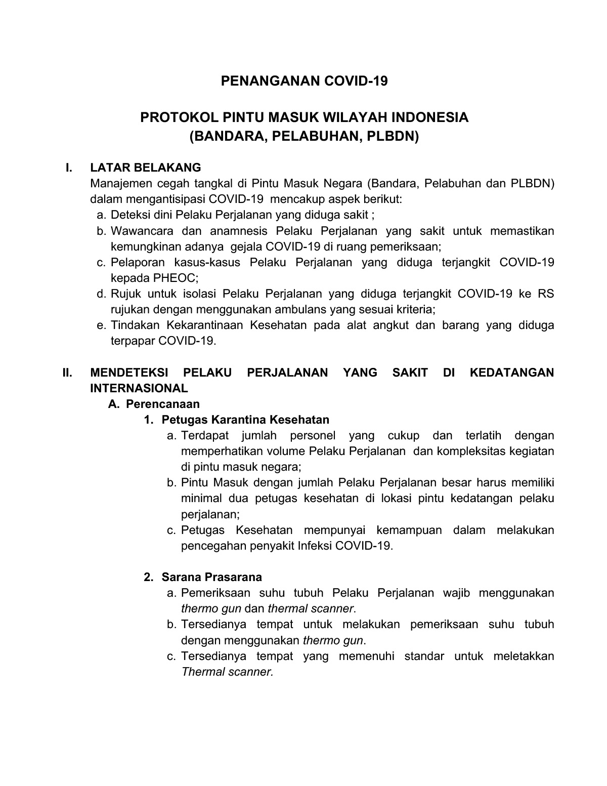 Protokol Penanganan Covid 19 Di Wilayah Perbatasan Indonesia Protokol Satgas Penanganan Covid 19