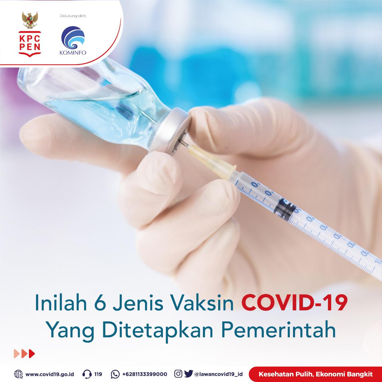 Inilah 6 Jenis Vaksin Covid 19 Yang Ditetapkan Pemerintah Masyarakat Umum Satgas Penanganan Covid 19