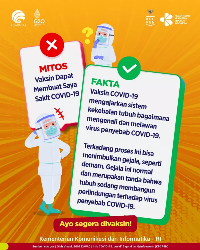 MITOS: Vaksin Dapat Membuat Saya Sakit COVID-19, Faktanya